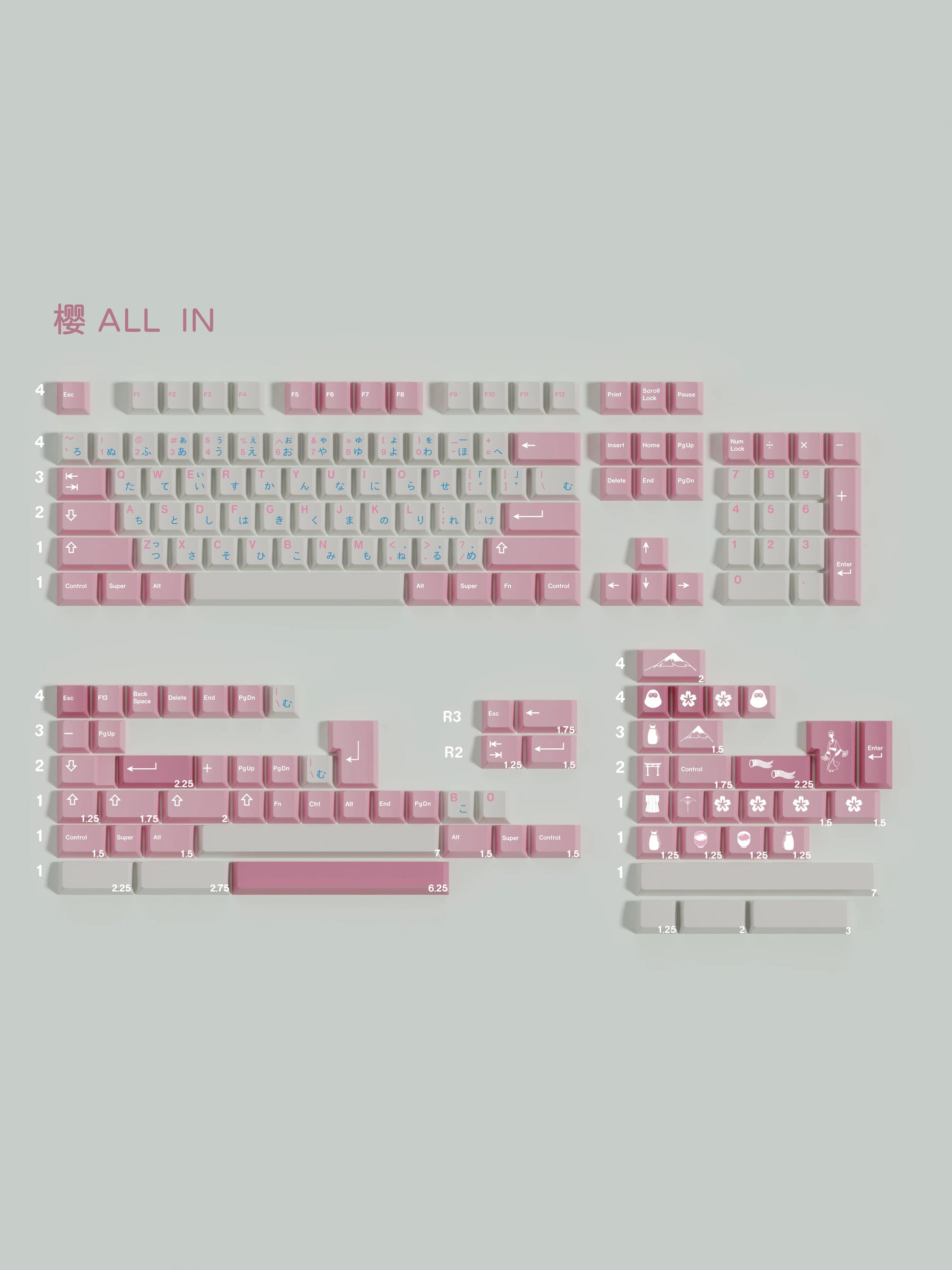 Walker Sakura keycap set detail 7
