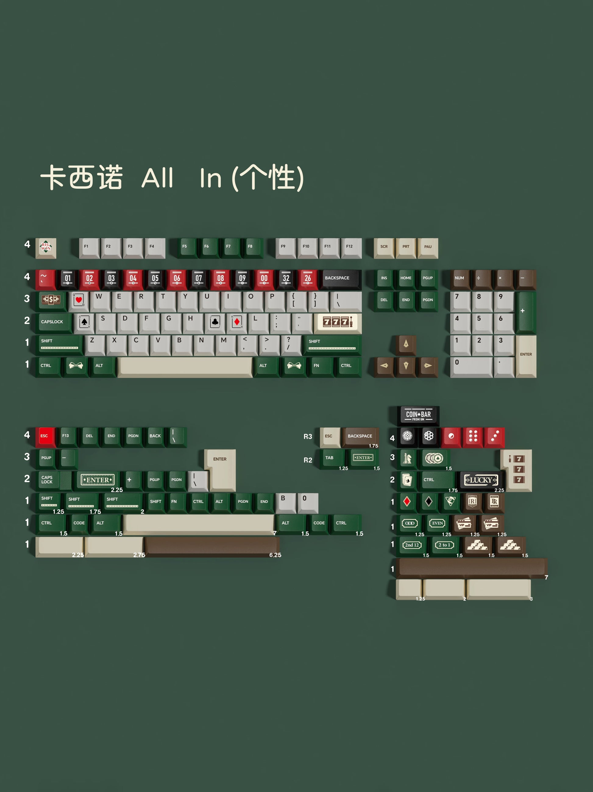 Casino keycap set detail 9