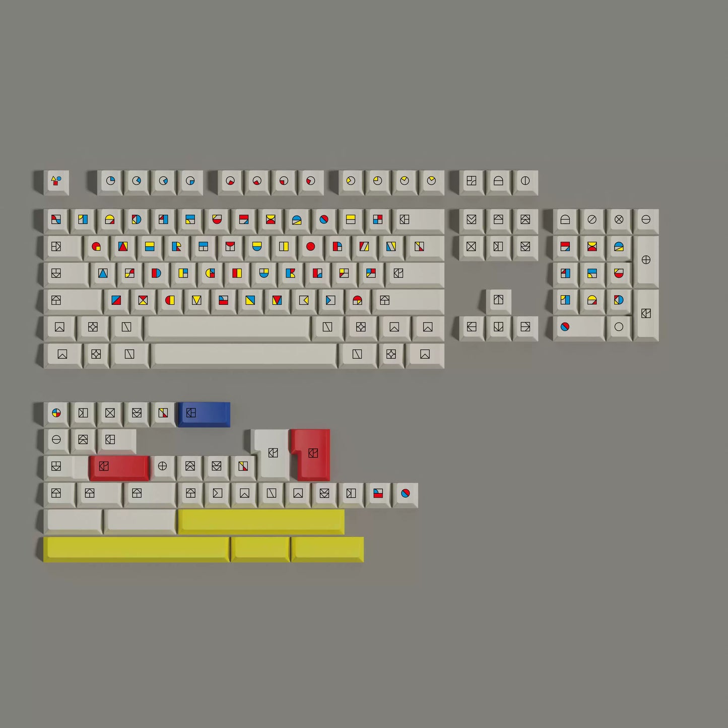 Gestalt Color Block keycap set compatibility layout