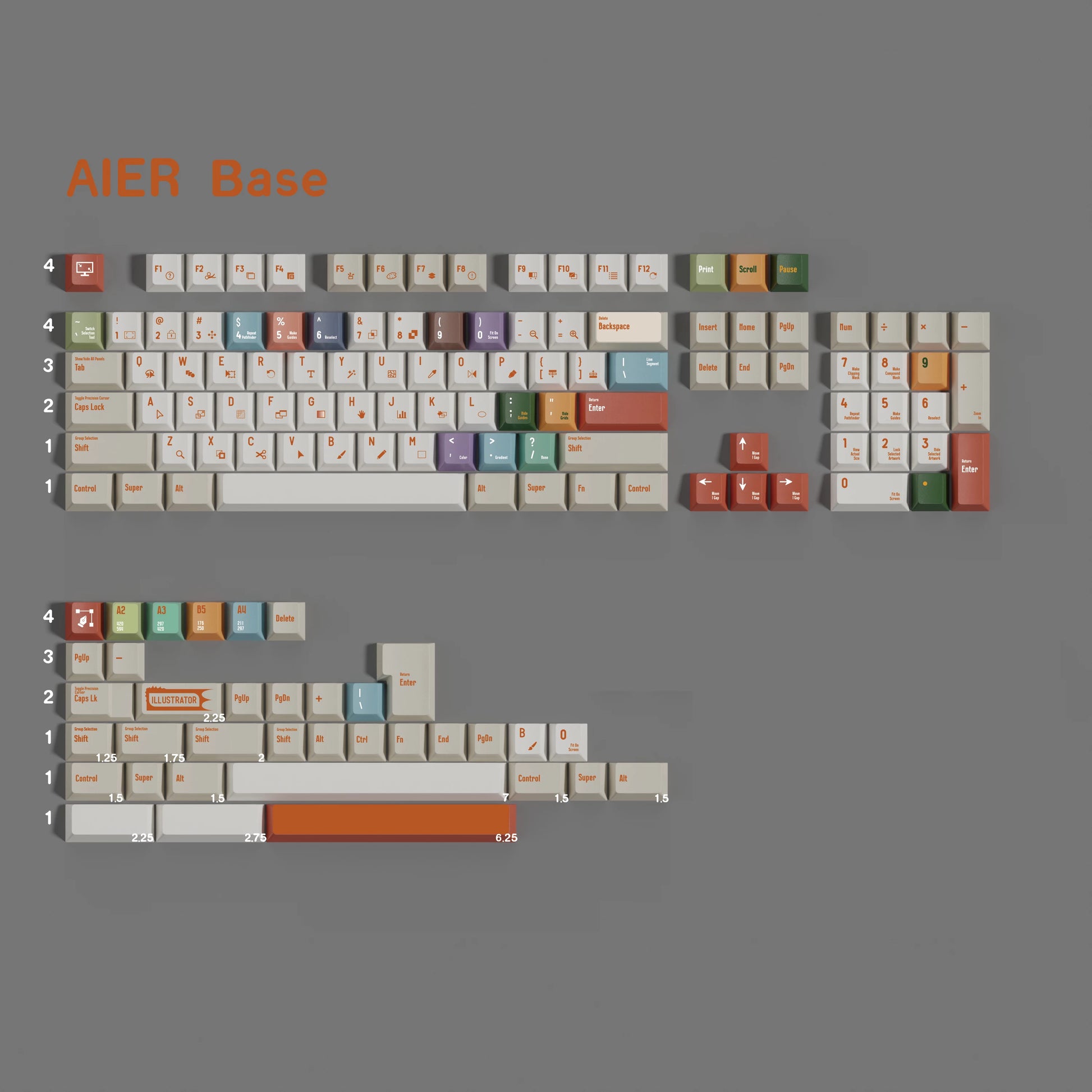 Aier keycap set compatibility layout