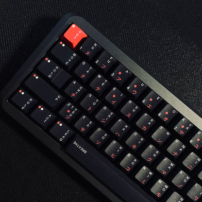 Red Gray keycap set close-up
