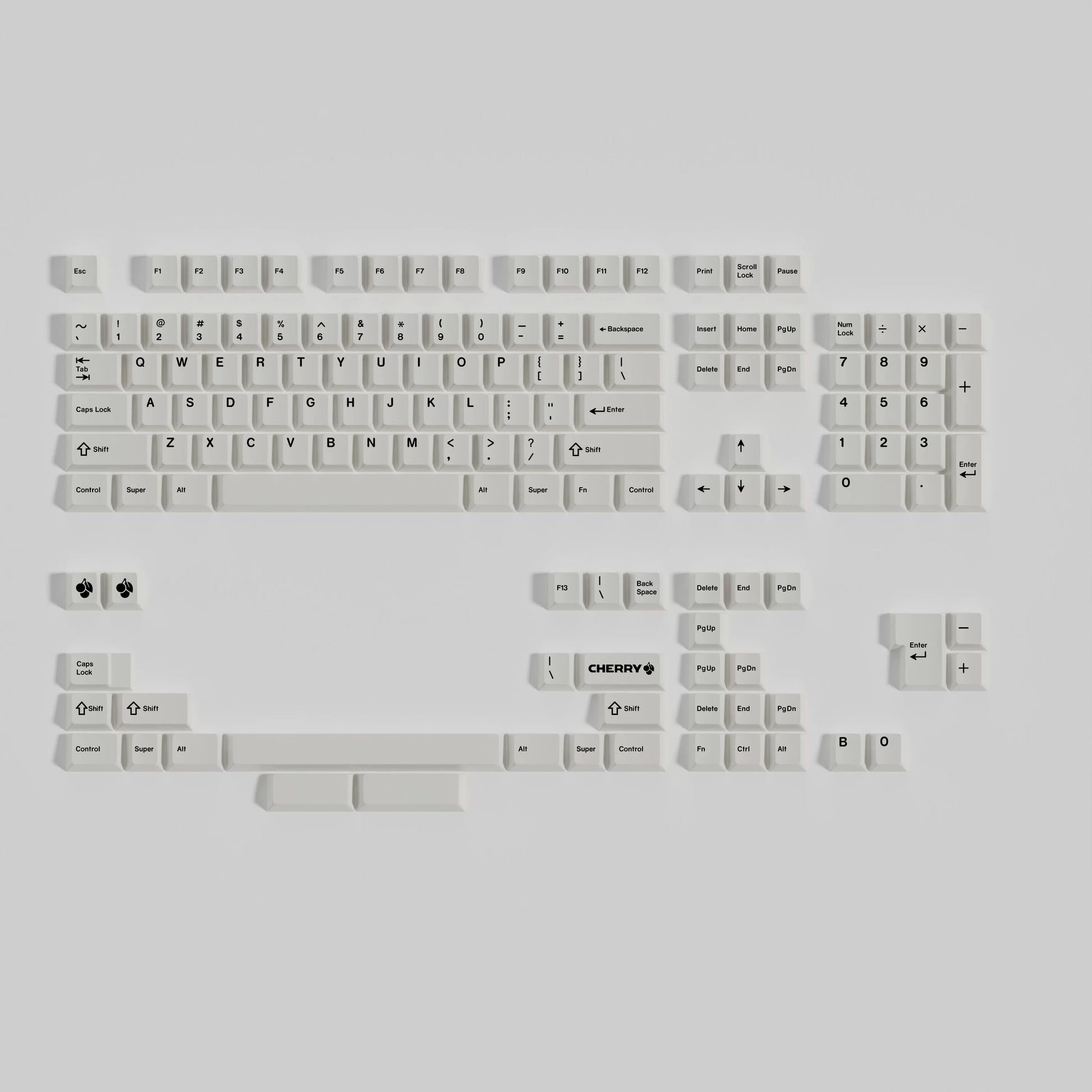 Vintage Style keycap set compatibility layout