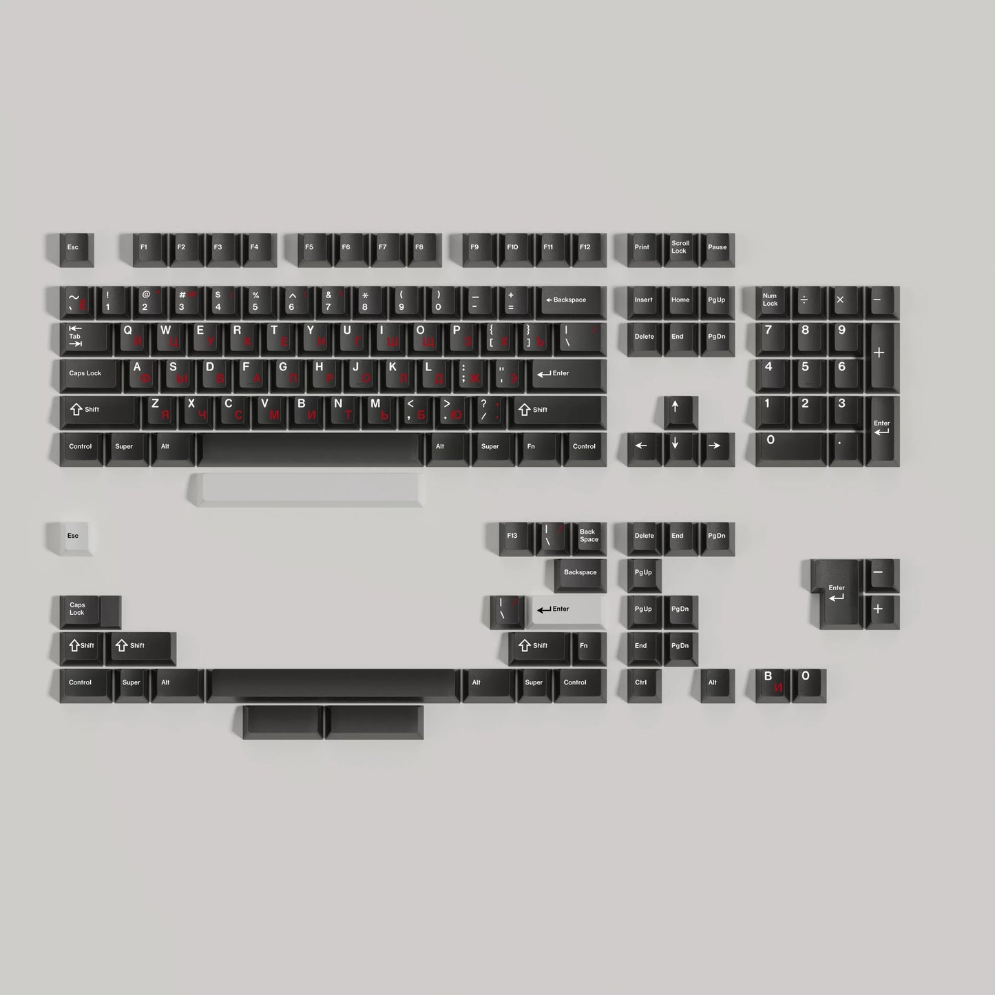 WOB PBT keycap kit with alternate sublegends