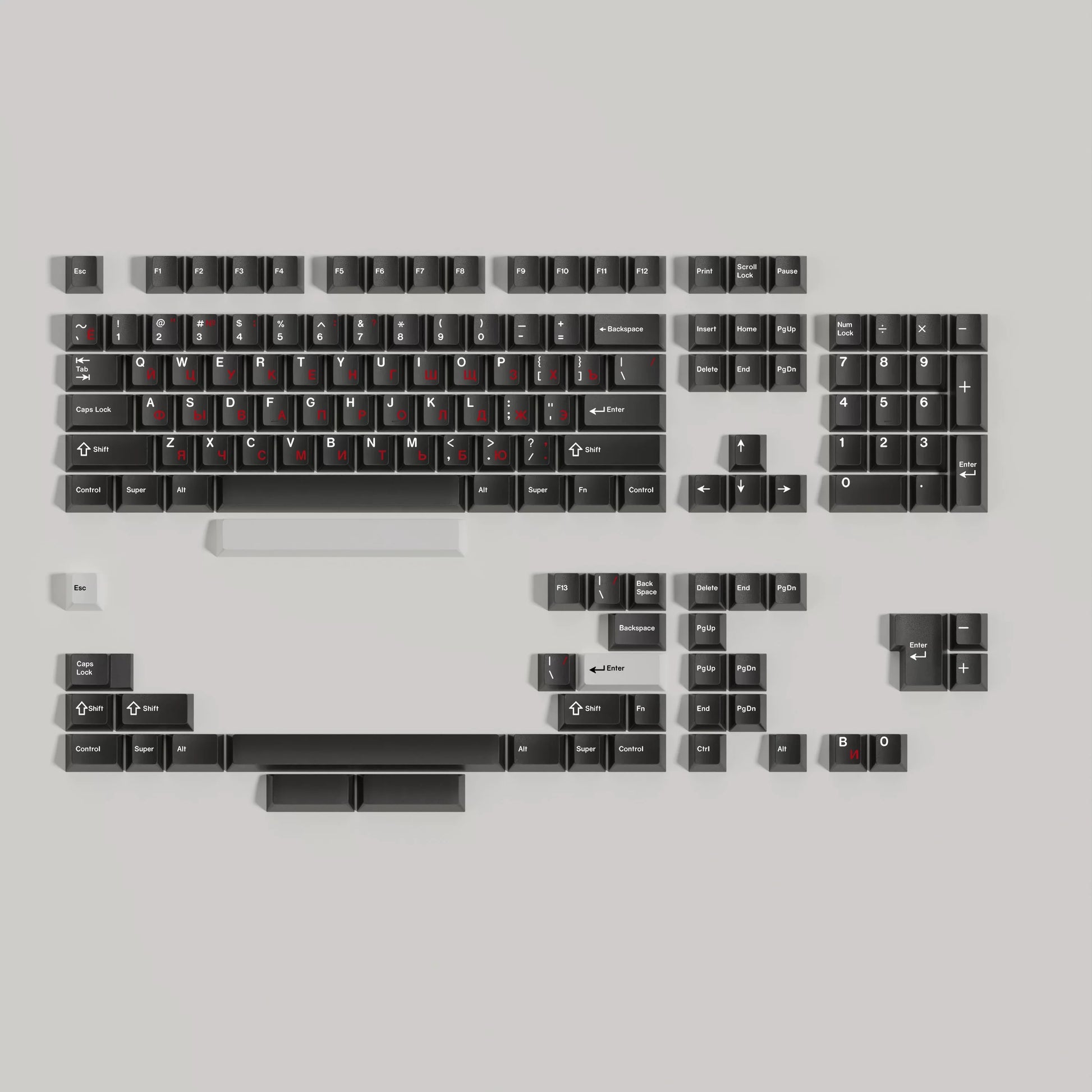 WOB PBT keycap kit with alternate sublegends