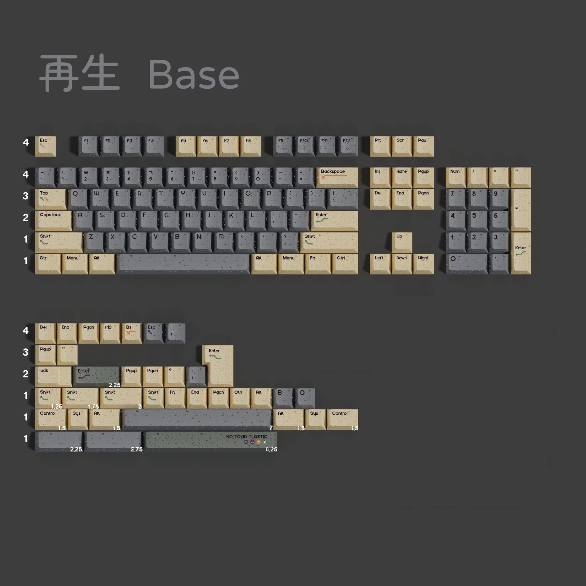 Rebirth keycap set compatibility layout