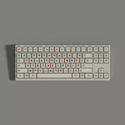Gestalt Color Block PBT dye-sub keycap set in Cherry profile