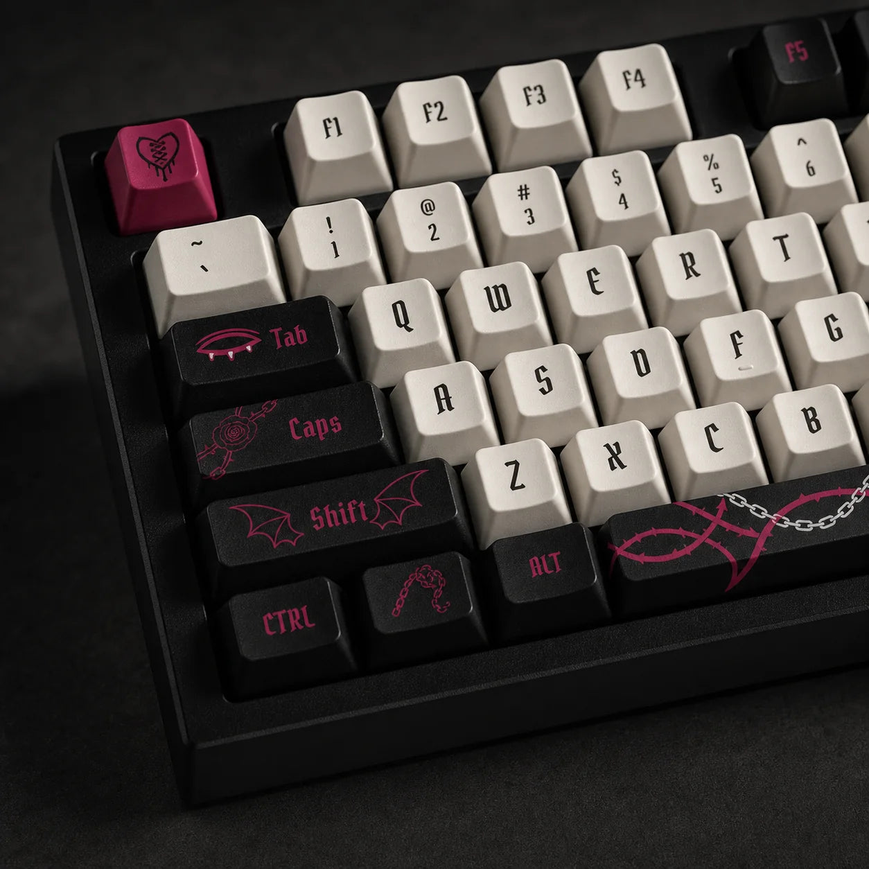 Lust keycap set chain spacebar and left modifier details
