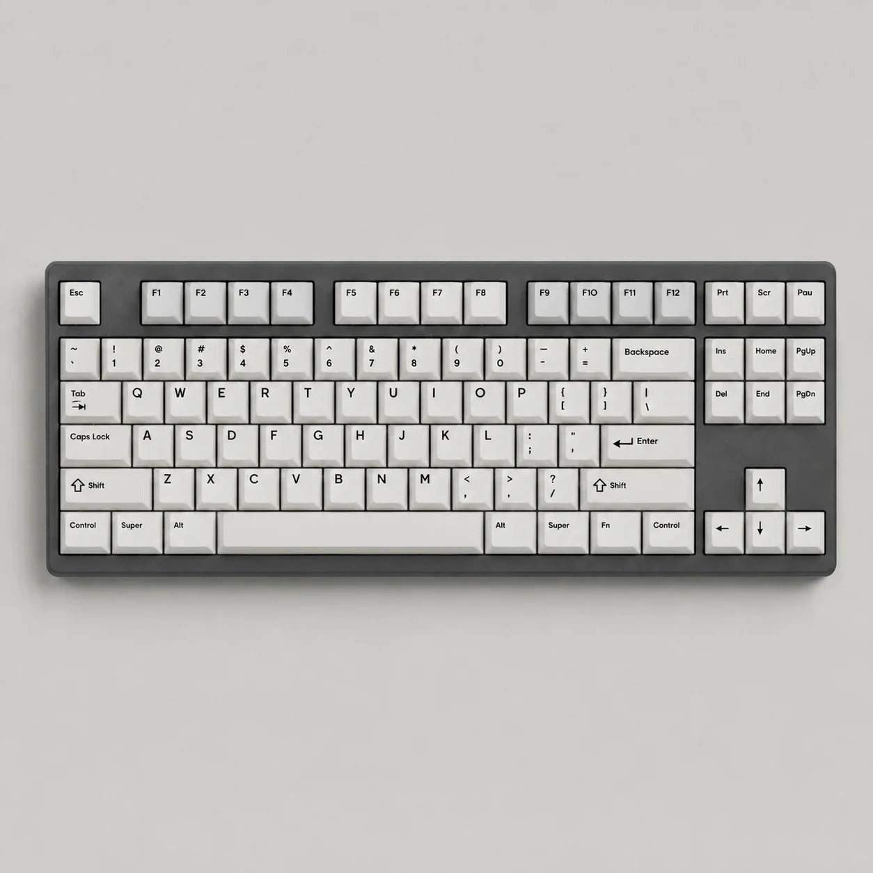 Vintage Style PBT dye-sub keycap set on a TKL mechanical keyboard