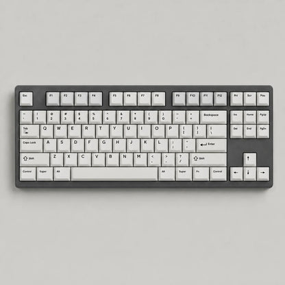 Vintage Style PBT dye-sub keycap set on a TKL mechanical keyboard